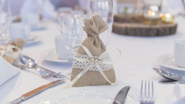 Thank you gift in bag on table