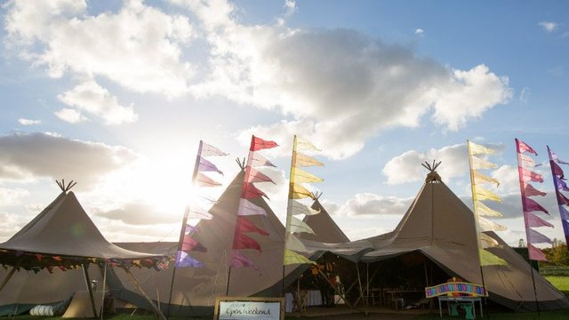 tipi and flags