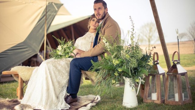 Festival brides tipi wedding shoot
