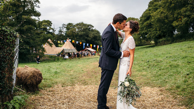 Real tipi weddings Bex and Adam