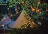 tipi at night