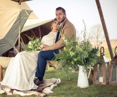 Festival brides tipi wedding shoot