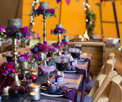 Beautiful purple styling for a tipi wedding