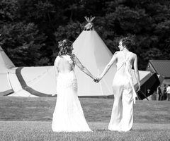 Real tipi weddings Jessie and Tamsin