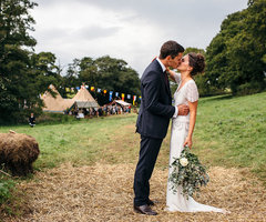 Real tipi weddings Bex and Adam